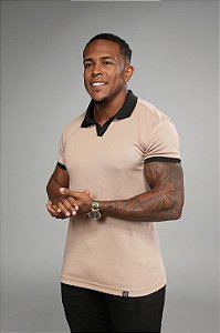 Camisa Polo Bege Algodão Egípcio De Buenas