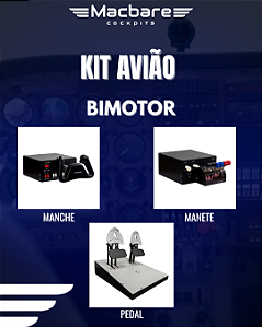 Kit Avião Bimotor - Mac-Yoke Mult + Mac-TQ6 + Mac-Rudder Piper
