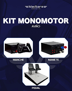 Kit Avião Monomotor - Mac-Yoke Pro + Mac-TQ3 + Mac-Rudder Cessna