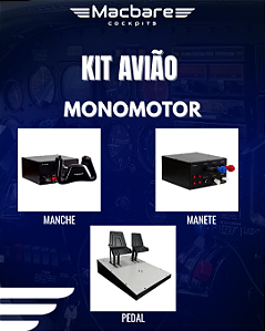 Kit Avião Monomotor - Mac-Yoke Pro + Mac-TQ3 + Mac-Rudder Cessna