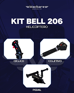 Kit Helicóptero Bell 206 - Mac-Coletivo + Mac-Cíclico + Mac-Rudders