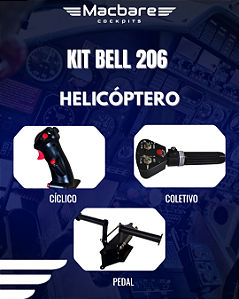 Kit Helicóptero Bell 206 - Mac-Coletivo + Mac-Cíclico + Mac-Rudders