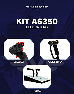 Kit Helicóptero AS350/HS125 - Mac-Cíclico + Mac-Coletivo + Mac-Rudders