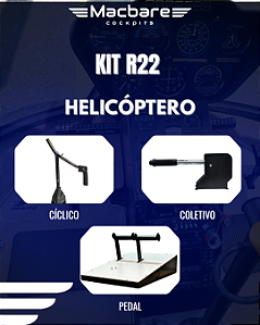 Kit Helicóptero R22/R44 - Mac-Coletivo + Mac-Cíclico + Mac-Rudders