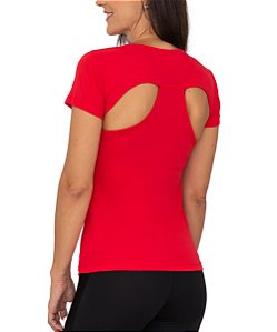 Camiseta Feminina com Recorte Asas Vermelha