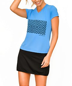 Camiseta Térmica Feminina Grafismo Azul