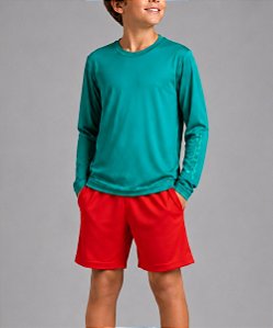 Camiseta infantil Dry Proteção UV Verde