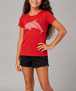 Camiseta Dry Infantil Slim Dolphin Vermelho