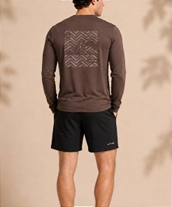 Camiseta Thermo UV Manga Longa Square Marrom