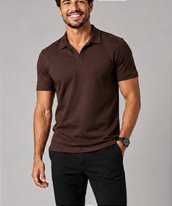 Camiseta Polo Dry Piquet Premium Marrom