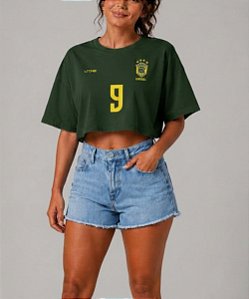 Cropped Oversized Musgo Brasil