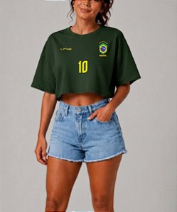 Cropped Oversized Musgo Brasil