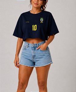 Cropped Oversized Marinho Brasil