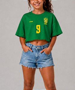 Cropped Infantil Verde Brasil
