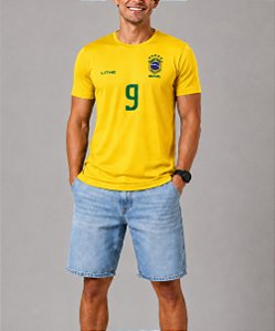 Camiseta Dry Masculina Amarelo Brasil