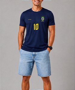 Camiseta Dry Masculina Marinho Brasil
