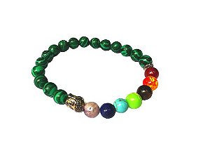 Pulseira 7 chakras Malaquita