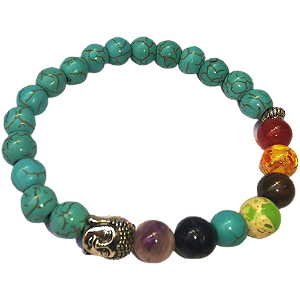 Pulseira 7 chakras Turquesa