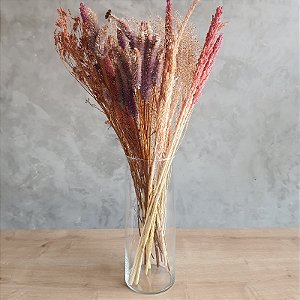 ARRANJO DE FLORES DESIDRATADAS PURPLE AND PINK