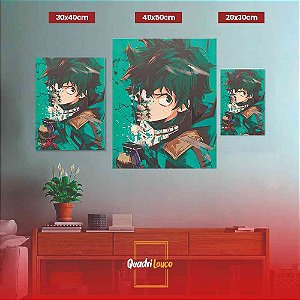 Quadro decorativo Personagens Boku no Hero Anime para sala quarto