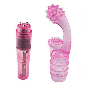 VIBRADOR PONTO G C/ PARTICULAS ROSA - 5093