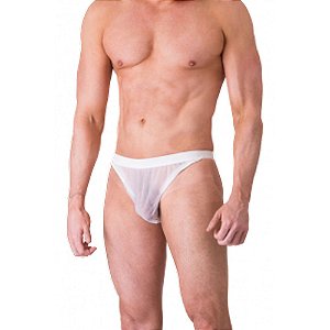 CUECA TELA COM TULE BRANCO SEXY FANTASY - 1301