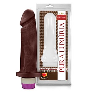 Pênis Realístico Negro S/ Escroto C/ Vibro 18 x 4,5cm Sexy Fantasy - PCN014