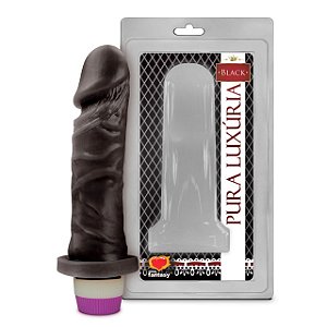 Pênis Realístico Preto S/ Escroto C/ Vibro 15,3 x 4cm Sexy Fantasy - PCP008