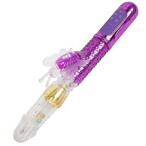 VIBRADOR RECARREGAVEL VAI E VEM ROXO - 6047