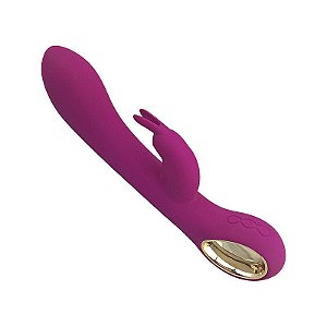 VIBRADOR LEASIO PONTO G E CLITÓRIS SILICONE RECARREGÁVEL ROSA - 5470