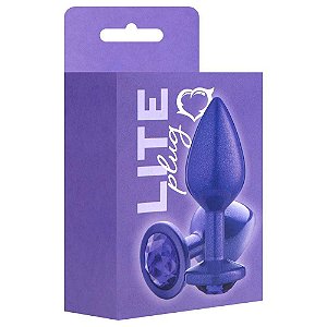 PLUG ANAL ROXO C/ GLITTER E PEDRA ROXA M - 272