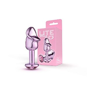 Plug Anal Pênis Rosa Com Pedra Rosa M - 264