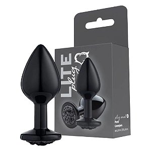 Plug Anal Preto Com Pedra Preta M - 273