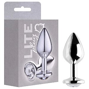 Plug Anal Prata Com Pedra Transparente P - 250