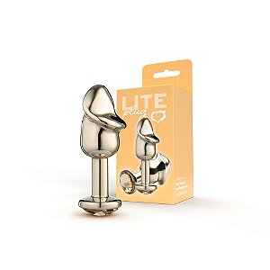 PLUG ANAL DOURADO PÊNIS COM PEDRA DOURADA M - 255