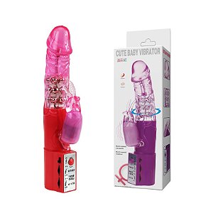 Vibrador Cute Baby com Vibração e Rotação 18,5cm X 3cm - IMP019