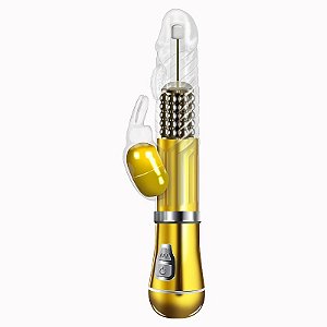 Vibrador Rotativo de Coelho - Cromado - À Pilha
