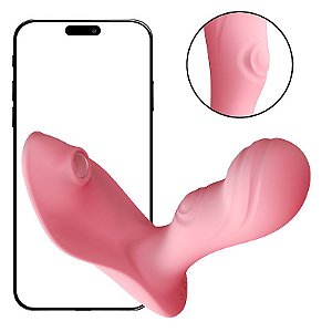Vibrador Ponto G/Clitóris 5 em 1 Tapping Pulsação Aquecimento APP - 8661