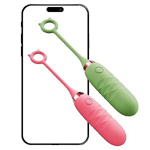 Vibrador Bullet Cat 2 em 1: Vibração e Vai e Vem - Controle APP Longa Distância - 9612