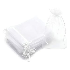 Saco Organza Tule 10x15 Branco