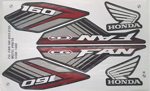 KIT DE FAIXAS FAN 160 PRETA 2019 ESD -J