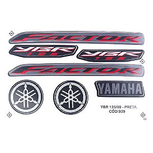 KIT DE FAIXAS FACTOR 125 PRETA 2009 k