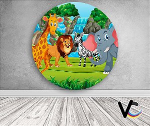 Painel de Festa em Tecido -  Safari Desenho