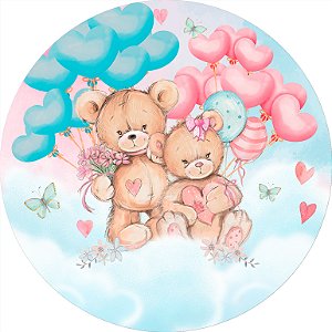 Painel de Festa em Tecido - Revelação Ursinhos Teddy Bears