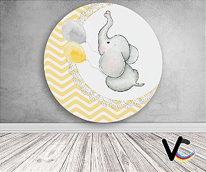 Painel de Festa em Tecido - Elefantinho Amarelo