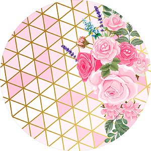 Painel de Festa em Tecido - Geométrico flores 3.2