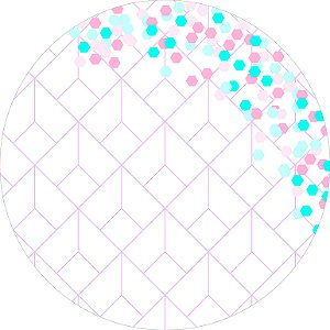 Painel de Festa em Tecido - Flores e Geométricos (Tiffany, Lilás e Rosa)
