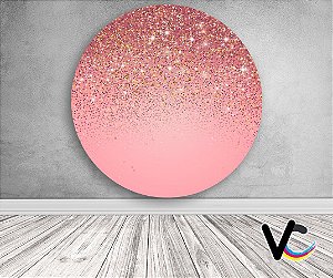 Painel de Festa em Tecido - Rose com Efeito Glitter