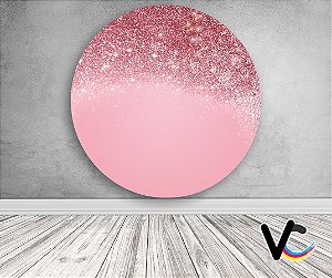 Painel de Festa em Tecido -  Rose Efeito Glitter 2