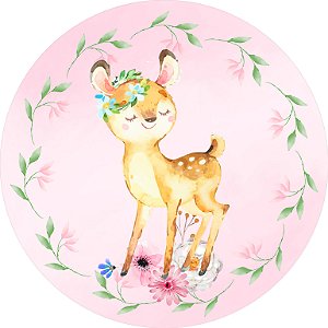 Painel de Festa em Tecido - Bosque Cute Rosa